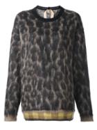 No21 Leopard Print Jumper, Women's, Size: 42, Brown, Polyamide/mohair/wool