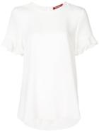 Max Mara Studio Ruffled Sleeves T-shirt - White