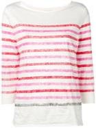 Majestic Filatures Candy Striped Top - White