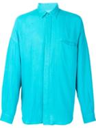The Elder Statesman Gauze Pocket Shirt, Adult Unisex, Size: Small, Blue, Cotton