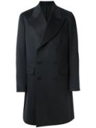 E. Tautz Cashmere Double Breasted Overcoat, Men's, Size: 42, Blue, Cashmere
