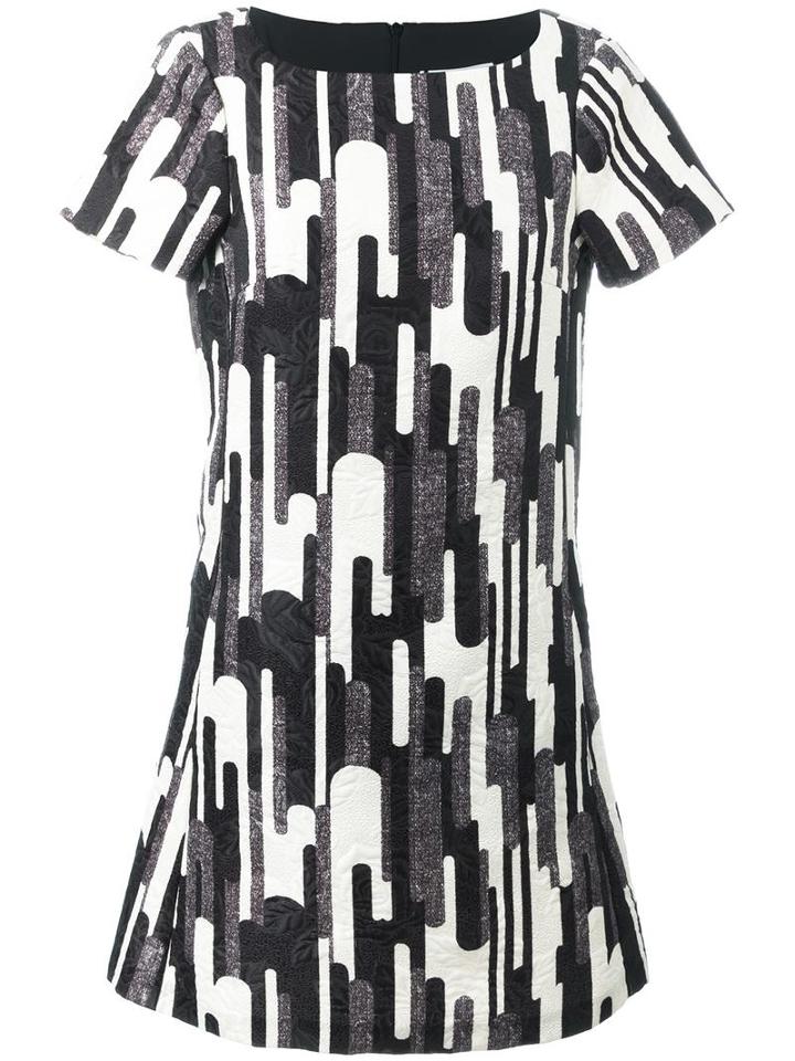 Blugirl Boat Neck Shortsleeved Dress, Women's, Size: 42, Black, Cotton/polyester