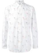 Thom Browne Embroidered Dog Shirt, Men's, Size: 5, White, Cotton