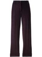 Alberto Biani Striped Crop Trousers, Women's, Size: 42, Red, Cotton/spandex/elastane/virgin Wool