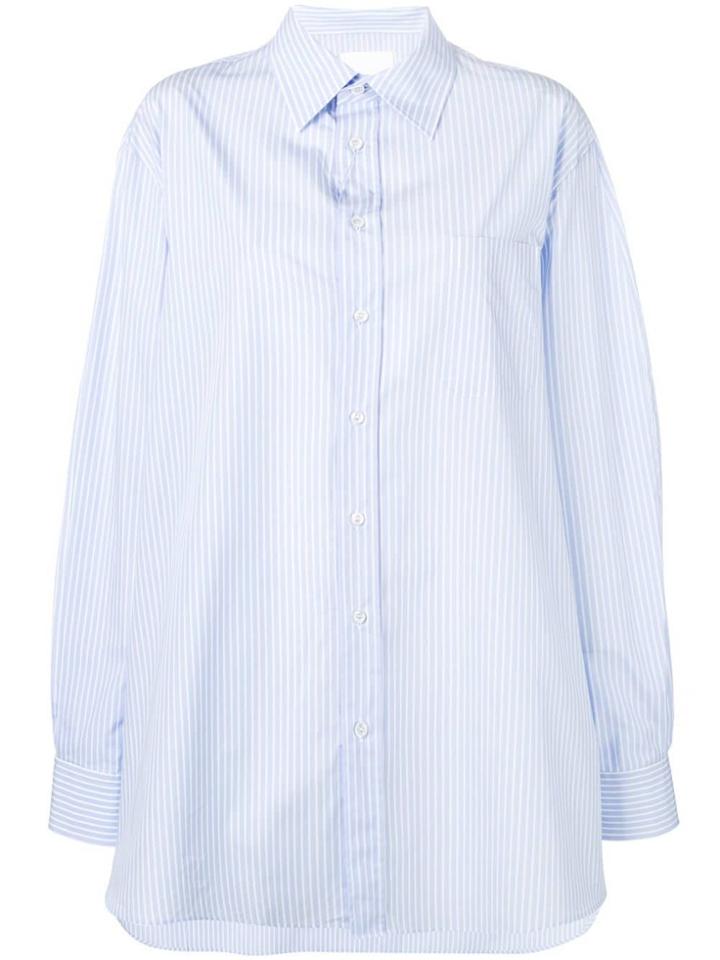 Maison Margiela Pinstripe Oversized Shirt - Blue