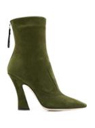 Fendi Square Toe Ankle Boots - Green