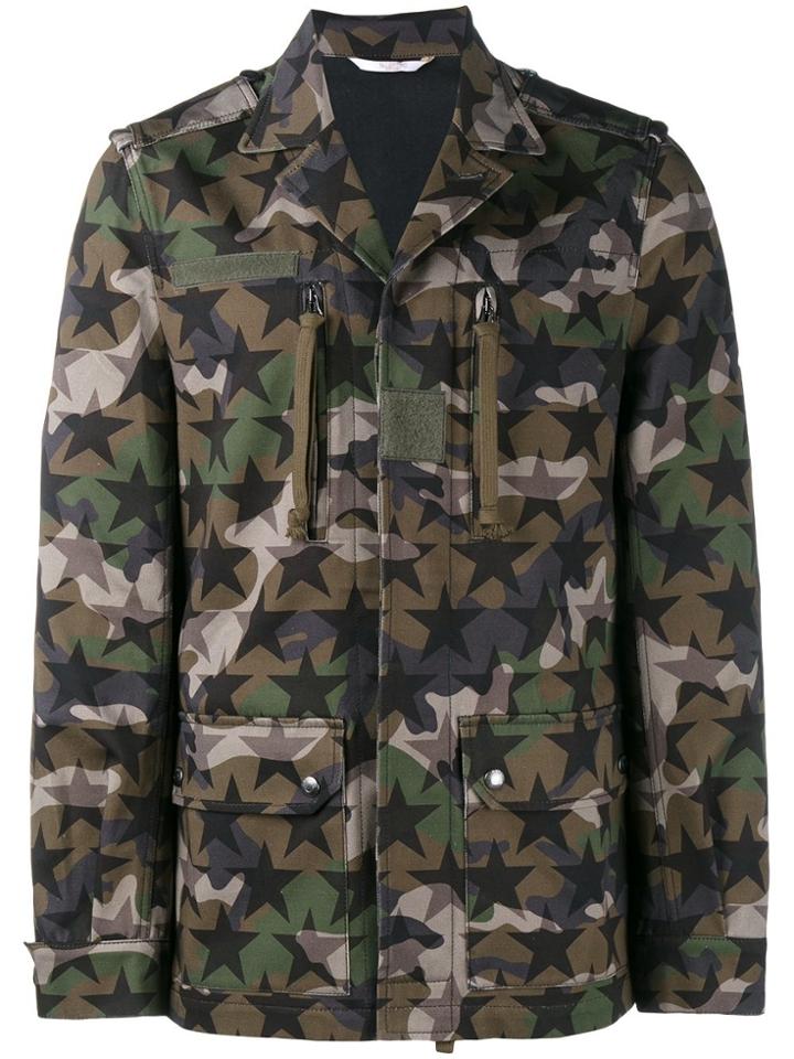 Valentino 'camustars' Military Jacket - Green