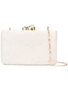 Kayu - Stones Claps Woven Clutch - Women - Straw - One Size, Nude/neutrals, Straw