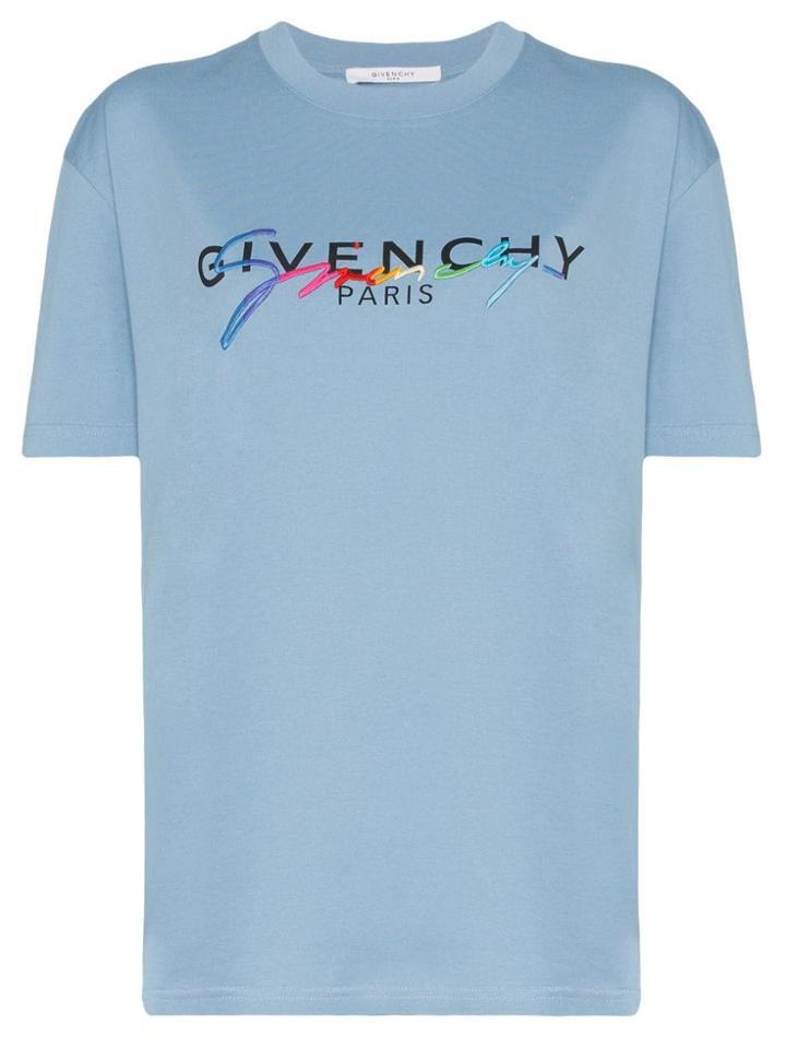 Givenchy Logo Printed T-shirt - Blue