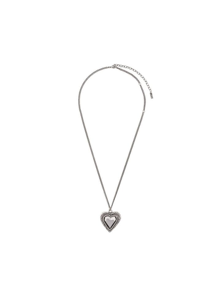 Saint Laurent Love Oversized Pendant Necklace - Silver