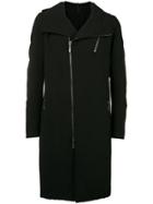 Masnada Double Breasted Front Zip Coat - Black