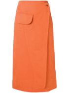 Henrik Vibskov Coco Wrap Denim Skirt - Orange