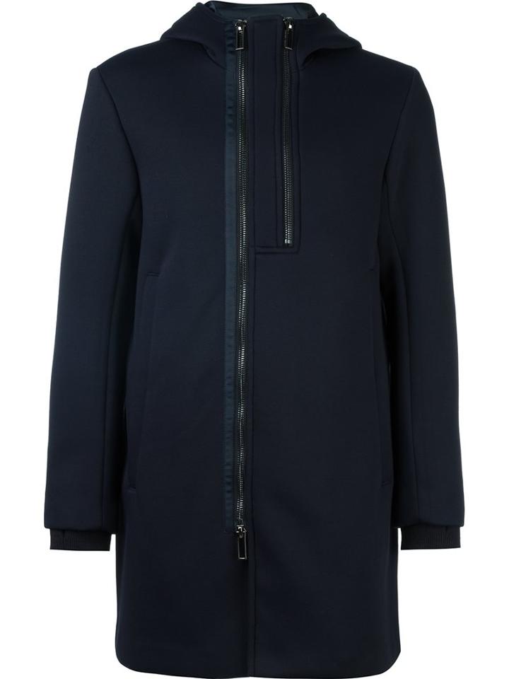 Emporio Armani Zipped Hooded Coat