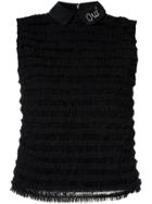 Tu Es Mon Trésor Oui Sleeveless Blouse - Black