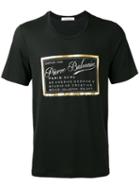 Pierre Balmain Round Neck Logo T-shirt, Men's, Size: 46, Black, Polyester/viscose/spandex/elastane