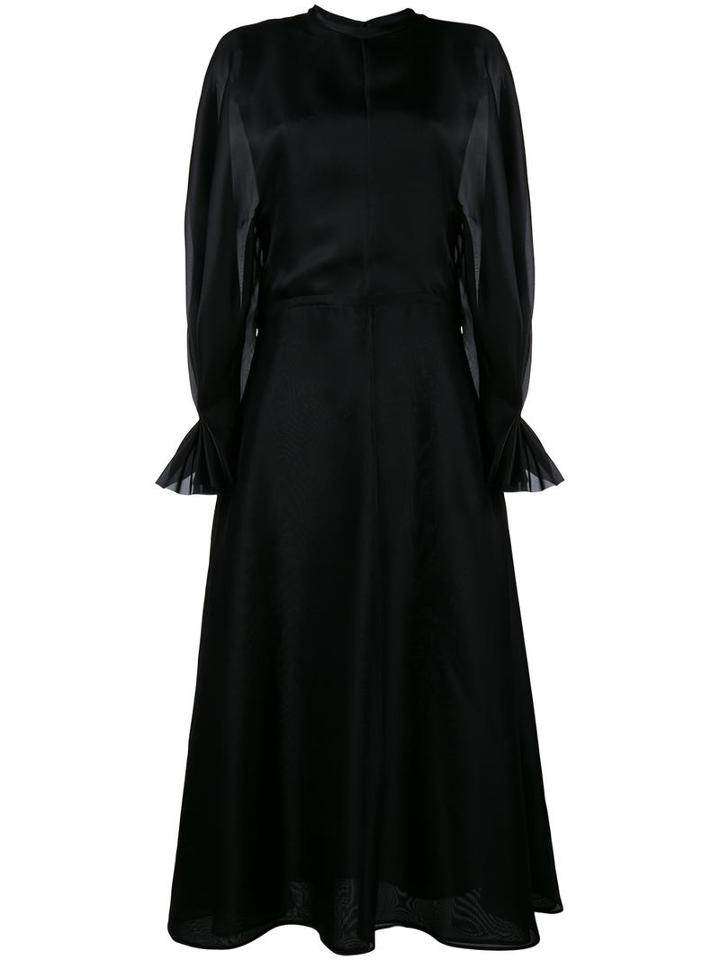 Emilia Wickstead 'fede' Long Sleeve Dress, Women's, Size: 12, Black, Silk