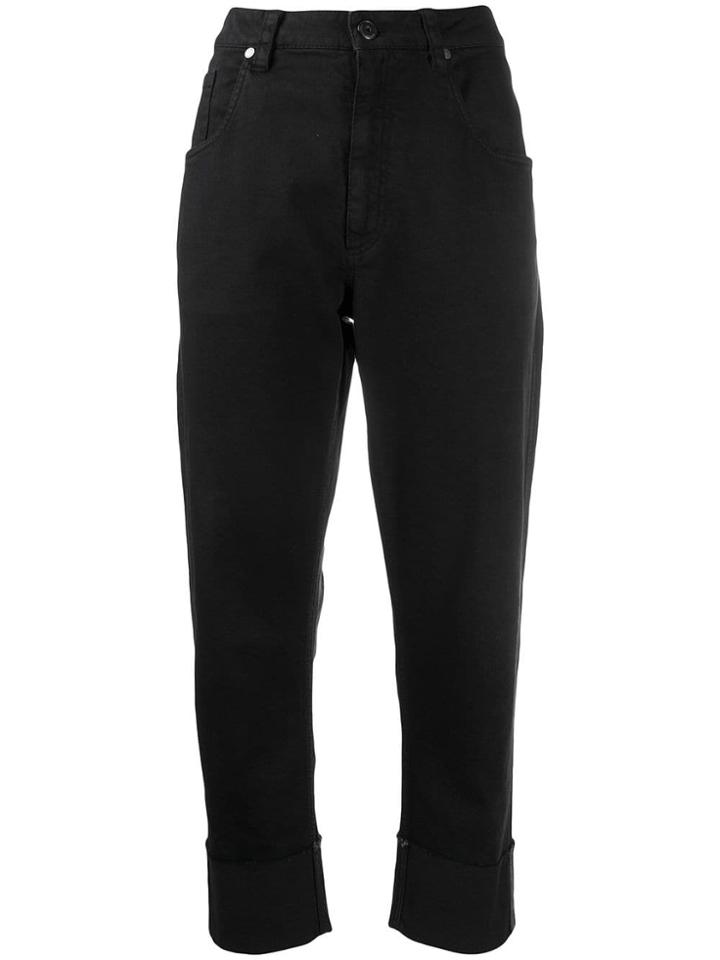 Brunello Cucinelli Cropped Straight Leg Jeans - Black