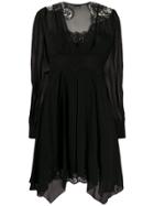 Ermanno Scervino Scalloped Lace Detail Dress - Black