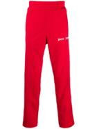 Palm Angels Logo Print Sweatpants - Red