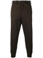 Neil Barrett Ribbed Cuff Trousers, Men's, Size: 52, Brown, Cotton/viscose