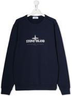 Stone Island Junior Teen Logo Oversized Sweatshirt - Blue