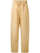 Stella Mccartney - Benni Trousers - Women - Cotton/linen/flax/polyamide - 42, Women's, Brown, Cotton/linen/flax/polyamide