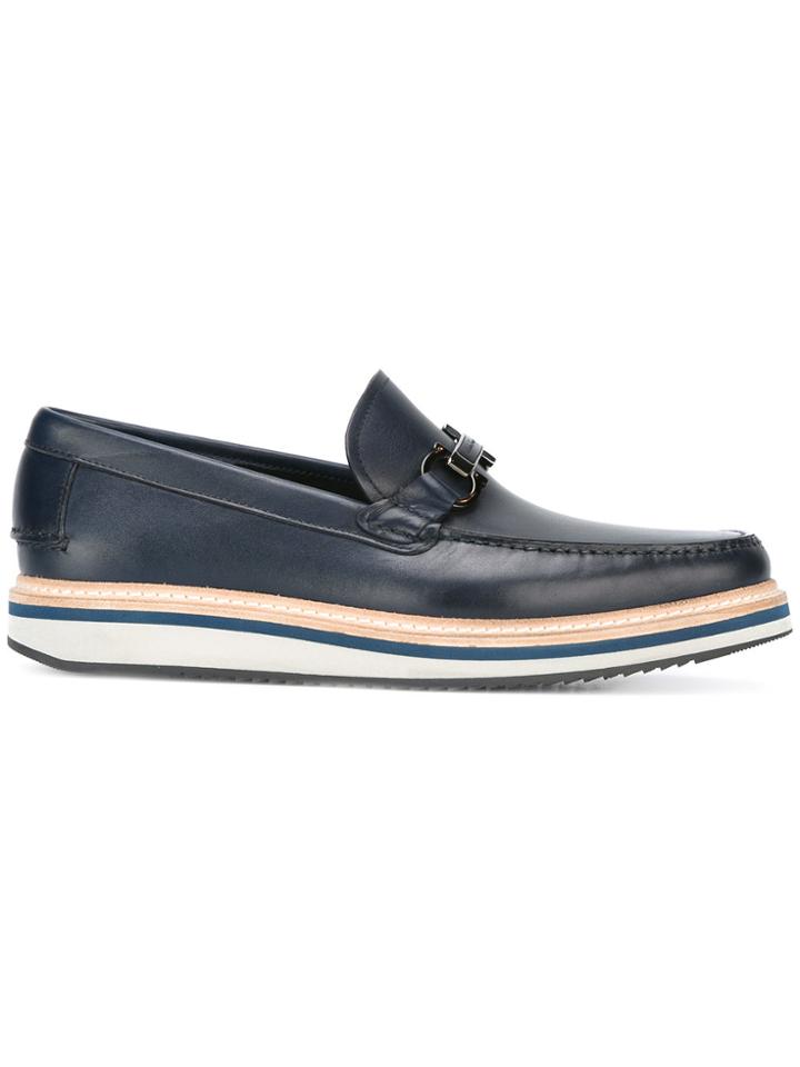 Salvatore Ferragamo Gancio Bit Boat Shoes - Blue