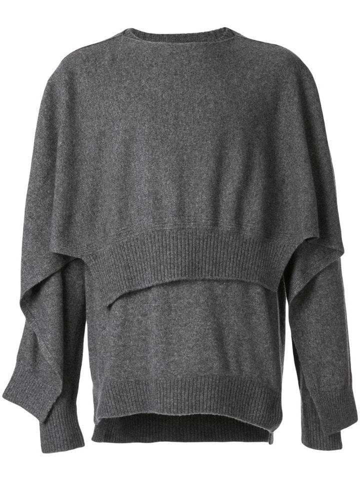 System Layered Knitted Sweater - Grey