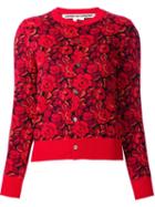 Comme Des Garçons Roses Pattern Cardigan, Women's, Size: Medium, Red, Acrylic/wool