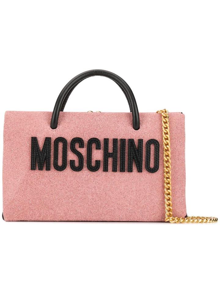 Moschino Logo Print Tote Bag - Pink