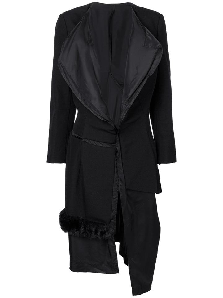 Comme Des Garçons Vintage Faux Fur Patch Deconstructed Padded Coat -
