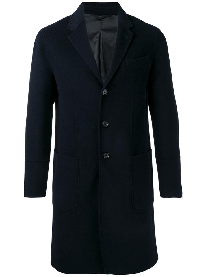 Joseph Single-breasted Coat, Men's, Size: 48, Blue, Wool/cashmere/viscose