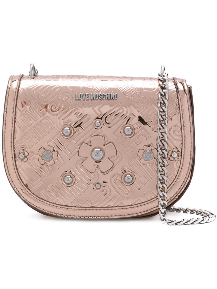 Love Moschino Embossed Style Shoulder Bag - Metallic