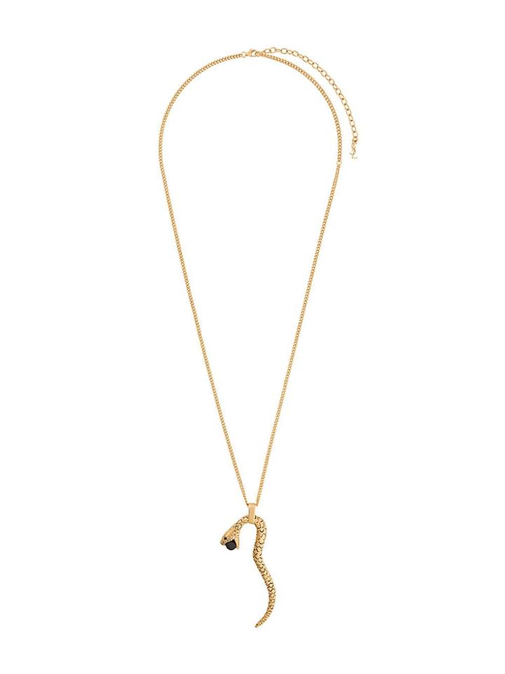 Saint Laurent Snake Pendant Necklace - Metallic