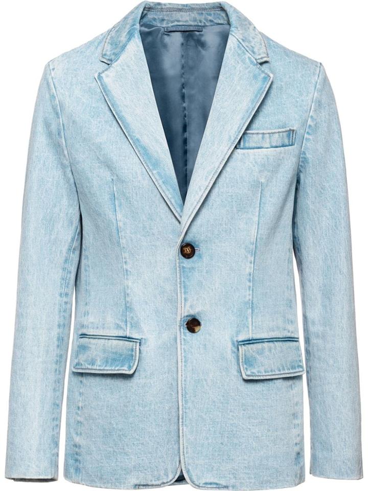 Prada Single-breasted Denim Blazer - Blue