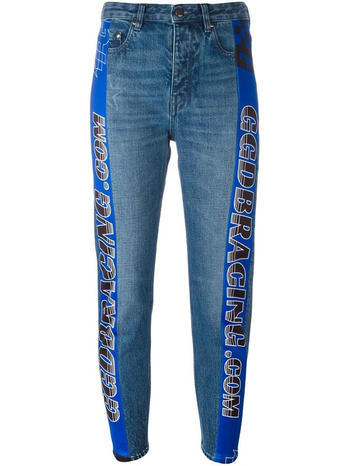 Golden Goose Deluxe Brand Racing Stripe Tapered Jeans - Blue