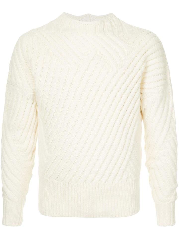 Cerruti 1881 Ribbed Knit Jumper - White