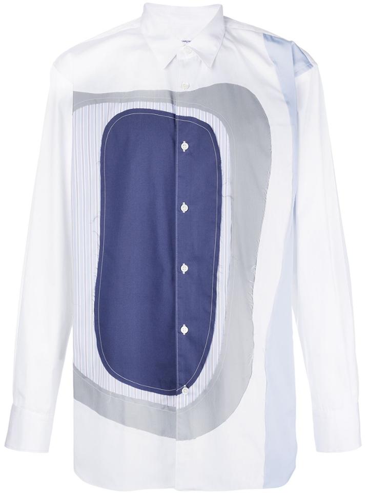 Comme Des Garçons Shirt Patchwork Collared Shirt - White