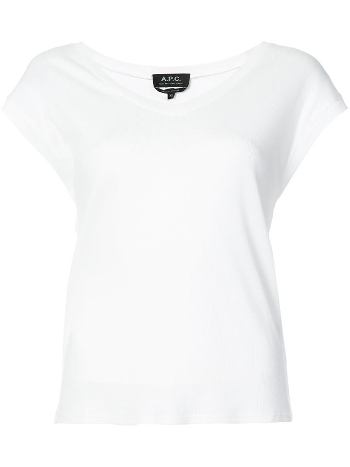 A.p.c. - Short Sleeve T-shirt - Women - Cotton/modal - L, White, Cotton/modal