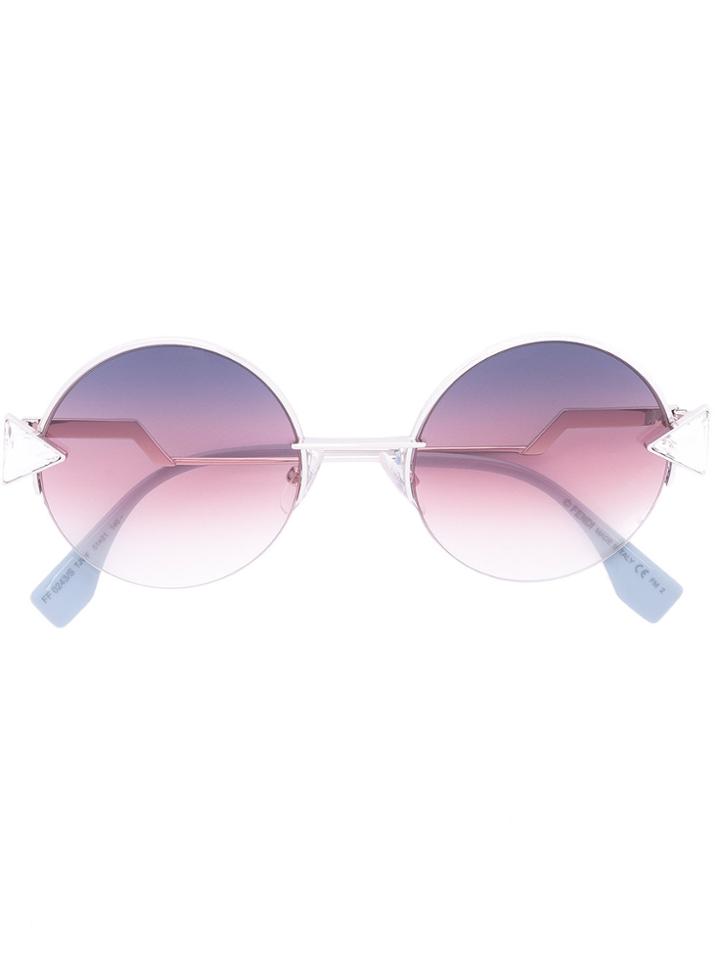 Fendi Eyewear Round Frame Sunglasses - Metallic