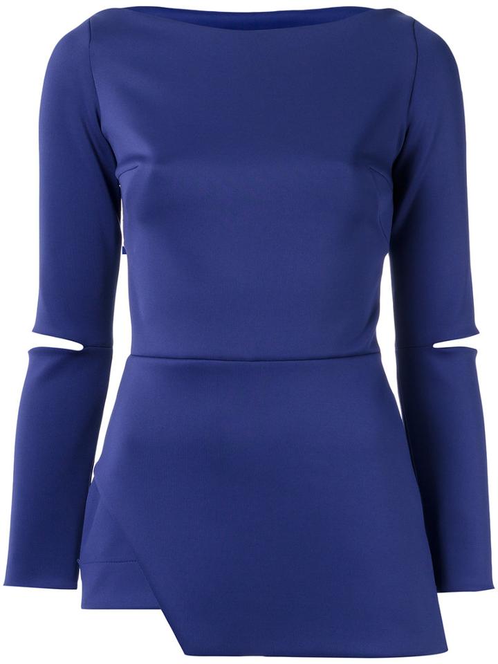 Gloria Coelho Asymmetric Blouse, Women's, Size: G, Blue, Polyester/spandex/elastane