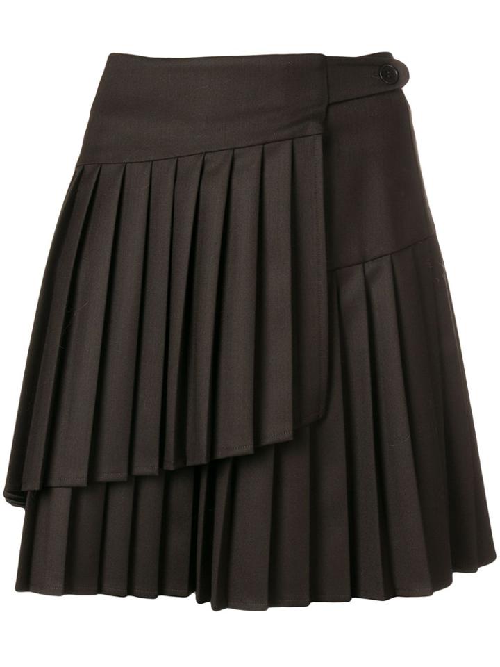 P.a.r.o.s.h. Double Pleated Mini Skirt - Green