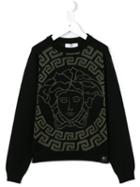 Young Versace Medusa Print Sweatshirt, Girl's, Size: 10 Yrs, Black