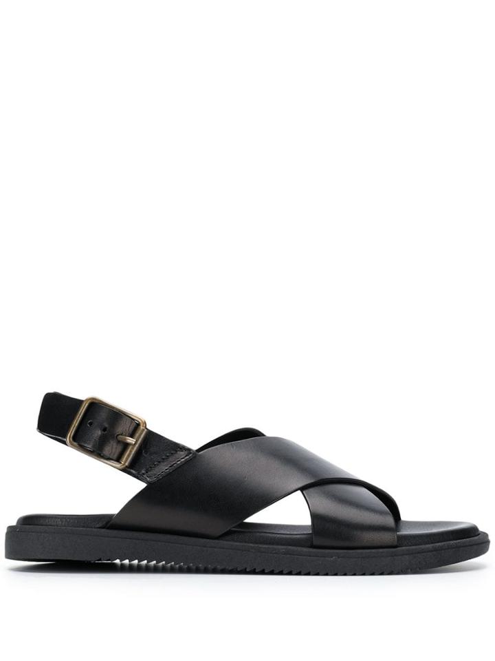 Corneliani Crossfront Slingback Sandals - Black