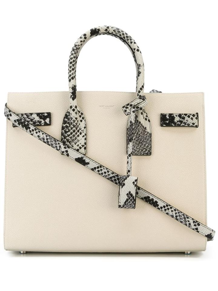 Saint Laurent Small Sac De Jour Tote, Women's, White, Calf Leather