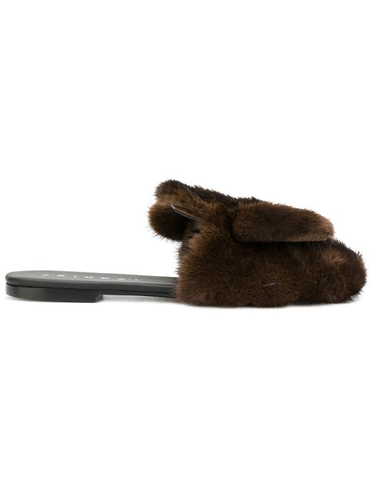 Joshua Sanders Rabbit Slippers - Brown