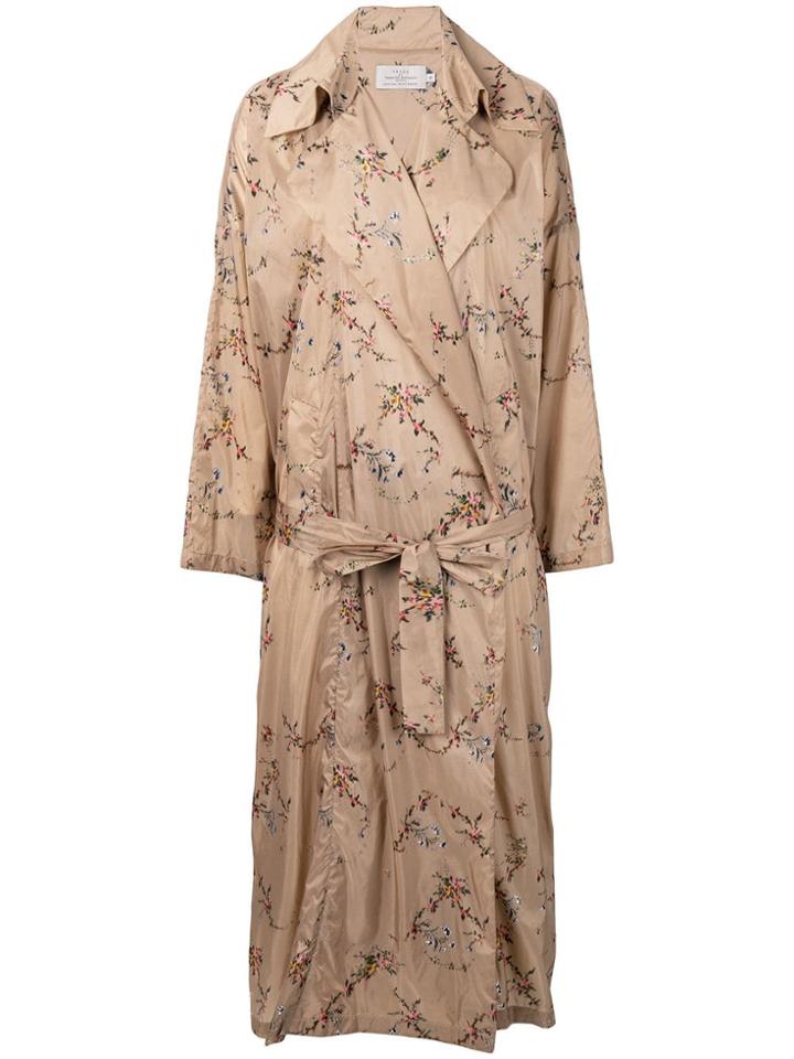 Preen By Thornton Bregazzi Floral Print Coat - Neutrals