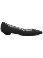 Giorgio Armani Vintage Bead Embellished Ballerina Flats - Black