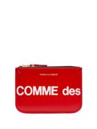 Comme Des Garçons Wallet Small Logo Printed Pouch - Red