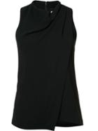 Halston Heritage Draped Neck Tank, Women's, Size: Xs, Blue, Polyester